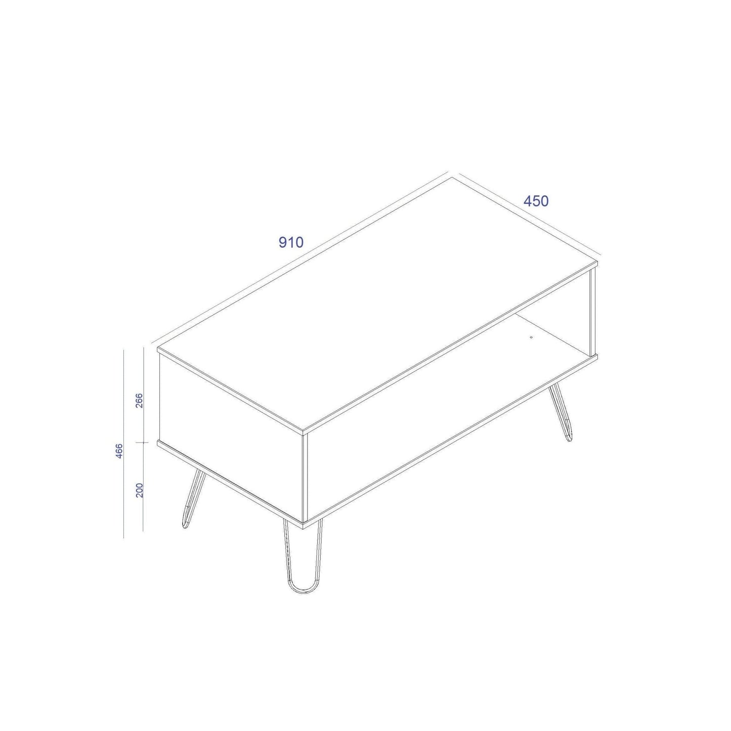 Augusta White Open Coffee Table - EdesHomesAGW902